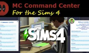 Panel MC Command Center w grze The Sims 4. Pozwala na modyfikację Simów, karier i nie tylko.